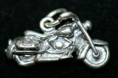 Vintage Sterling Silver 3D Biker Classic Motorcycle Charm Freedom Adventure 925