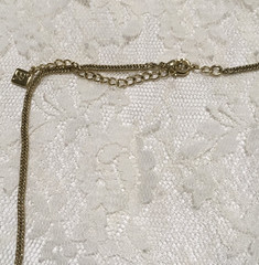Vintage Banana Republic Chain Necklace Gold Tone Curved Bar Statement Mod