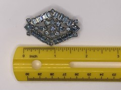 Vintage Sky Blue Baguette Round Marquis Rhinestone Brooch Pin