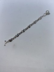 Cookie Lee (C) Silver-tone Dog Photo Locket Toggle Bracelet 7″-8″