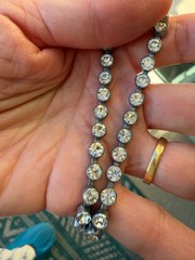Vintage Art Deco glittering Clear Paste Crystal Riviere Choker, 15 “