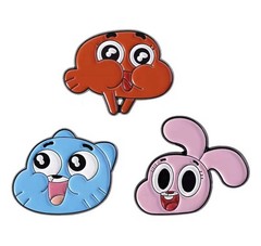 New SET OF 3 The AMAZING WORLD OF GUMBALL Pins DARWIN Anais Brooch Pin CARTOON