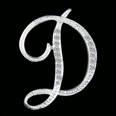 English Letter D Alloy Brooch Inlaid Rhinestone Female Temperament Brooch Trendy