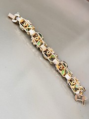 Vintage Verified JULIANA BOOK SET Green Art Glass Necklace Bracelet Brooch Ear