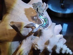 Vintage Sterling Silver Abalone Mermaid Pin