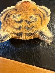 Vintage Tiger Brooch Pin Resin 1990 Detailed Animal Figural Africa Safari