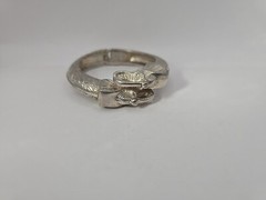 Silver Two Kissing ELEPHANT Heads Clamper Hinged Bracelet (SKU# 1923) BEAUTIFUL!
