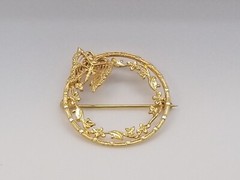 ’30s Antique Butterfly BELAIS Art Deco 10K Gold Filigree Brooch Pin 1.3 grams