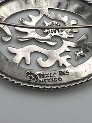 Oval Taxco Open Work Sterling Brooch