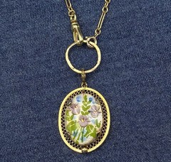 Vintage 12k Gold Filled Pocket Watch Chain FOB, Swivel Dog Clip, Guilloche Iris