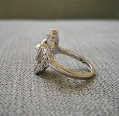 14K White Gold FN Art Deco Style Round Cut Lab Created Diamond Engagement Ring