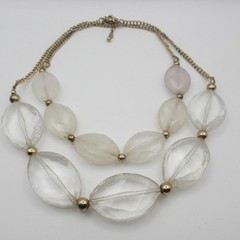 Vintage Lucite Necklace Chunky Layered Statement 19 Inch