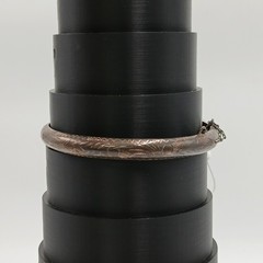 925 CU Hinged Bangle Bracelet 2.5in Engraved Sterling Silver 8g Patina Thailand