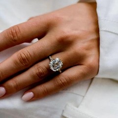 2.2Ct Art Deco Vintage Style Lab Created Diamond Engagement 14K Gold Finish Ring