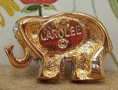 Carol Lee Pearl Elephant Pin Emerald Eye