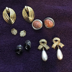Vintage To Now Earrings Post Back Pierced Ears Lot of 5 Estate
