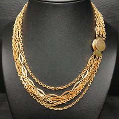 Vintage Multi-strand Chain Necklace Gold Tone. 14.337