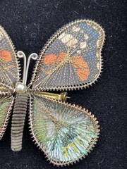 Vintage Butterfly Brooch & Clip Earrings Set West Germany Wire Art PCH Box