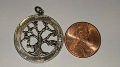 VINTAGE STERLING SILVER TREE OF LIFE CHARM PENDANT SIGHNED JMS STERLING