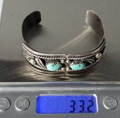 Vtg Sterling Silver SOUTHWESTERN Old Pawn Turquoise Cuff Bracelet Lot