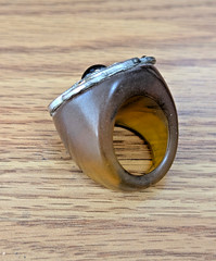 Vintage Lucite Ring Floral Statement Large Oversized Size 7 Unique Unusual Rare