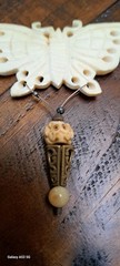 VTG Tibetian Carved Butterly Pendant Necklace