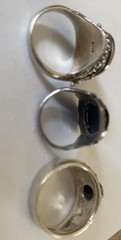 Vintage Sterling Silver 925 Marcasite Onyx Ring Lot ~ Compartment Ring ~ Deco ~