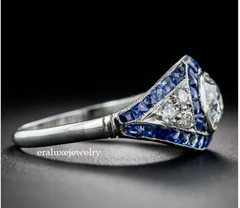 2.55Ct Art Deco Style Lab Created Diamond Engagement 14K White Gold Finish Ring