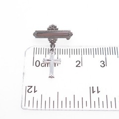 MARATHON 925 Sterling Silver Antique Art Deco Cross Medal Pin Brooch