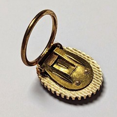 Vintage Signed West Germany Gold Tone Black Hinged Scarf Dress Clip