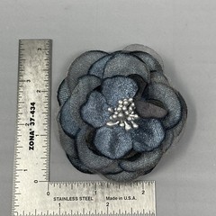 Vintage Silk Flower Brooch Pin Set of 3 Brown Yellow Blue Layered Large Retro