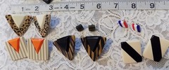HUGE LOT OF VINTAGE ENAMEL, PLASTIC MOD PIERCED EARRINGS GREAT VARIETY