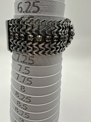 Loft Gun Metal Chain Bracelet With Rhinestones And Magnetic Closure Size 7