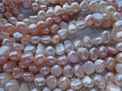 VTG ESTATE MULTI STRAND IVORY PINK PEACH BAROQUE FRESHWATER PEARL NECKLACE 17″