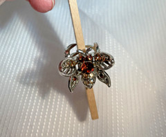 Hair Clip Bronze Swarovski Crystals Silver Bee Barrettes Bridal Statement NEW