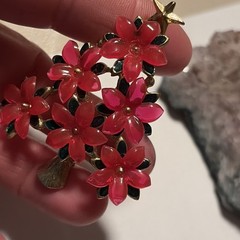 Vintage Unique Signed Lia Poinsettia Christmas Tree-pinkish Red 🌺 Flowers