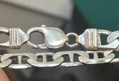 28. Vintage Sterling 925 Mariner Link Chain Bracelet 8 3/4″. 29.1g. Italy Unx