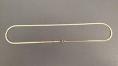Vintage Signed Korea Flat Herringbone Gold Tone 20” Necklace