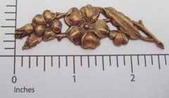 30583 Brass Oxidized Victorian Floral Spray Jewelry Finding
