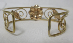 Vintage Barclay 1/20 12k Gold Filled Flower Cuff Bracelet 6 1/2″