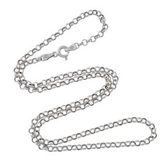 Vintage Italian Sterling Silver 925 Rolo Link Chain Necklace 18″