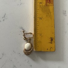 Vintage Filament 12k Gold Filled Clip On Stud Dangle Earrings w White Stone