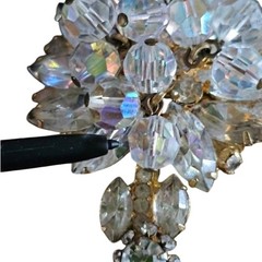 Juliana Delizza & Elste AB Rhinestone Crystal Cha Cha Flower Vintage Brooch