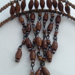 Vintage Bead Double Layer Multi Chain Tension Dangle Choker Necklace