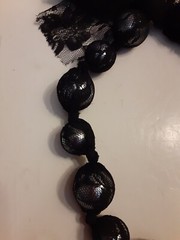 Estate Lace Faux Pearls Lanvin? Style Sash Necklace