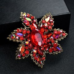 Crystal Brooch Plant Flowers Brooches Luxury Rhinestone Corsage Popular Jewelry