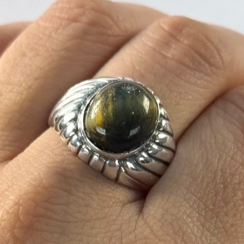 Vintage Clark & Coombs Sterling Silver & Tiger Eye Stone Ring