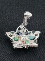 Sarah Coventry Multi-Stone Color Faux Pearl Filligree Clip Earrings Silver Tone