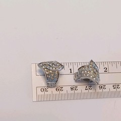 Landau Vintage Clip On Earrings Silver Pave