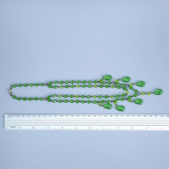 Green Necklace 18” Vintage Glass Czech Beads Women`s Jewelry Art Deco Style